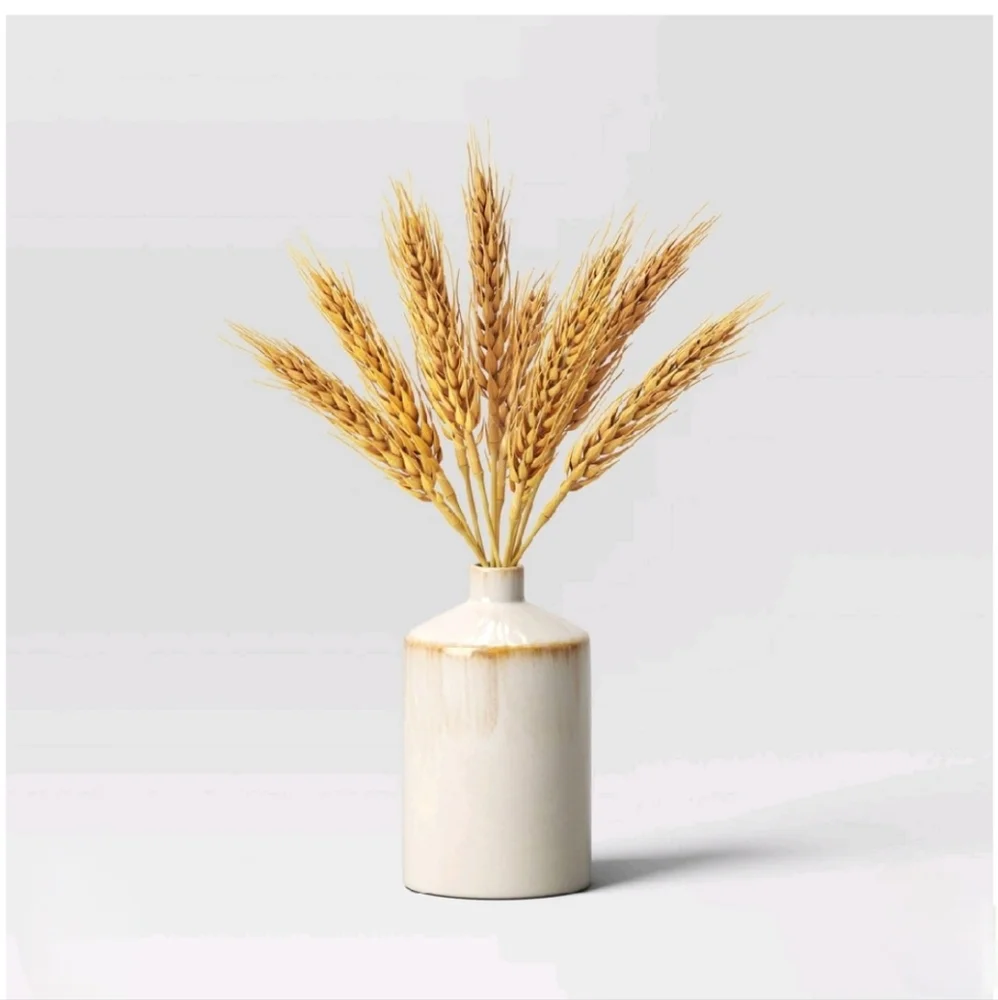 Threshold Wheat Arrangement in Ceramic Pot